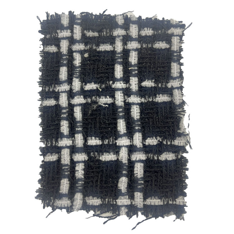Tissus en tweed tissés à carreaux de laine noire intemporels pour vêtements 23545