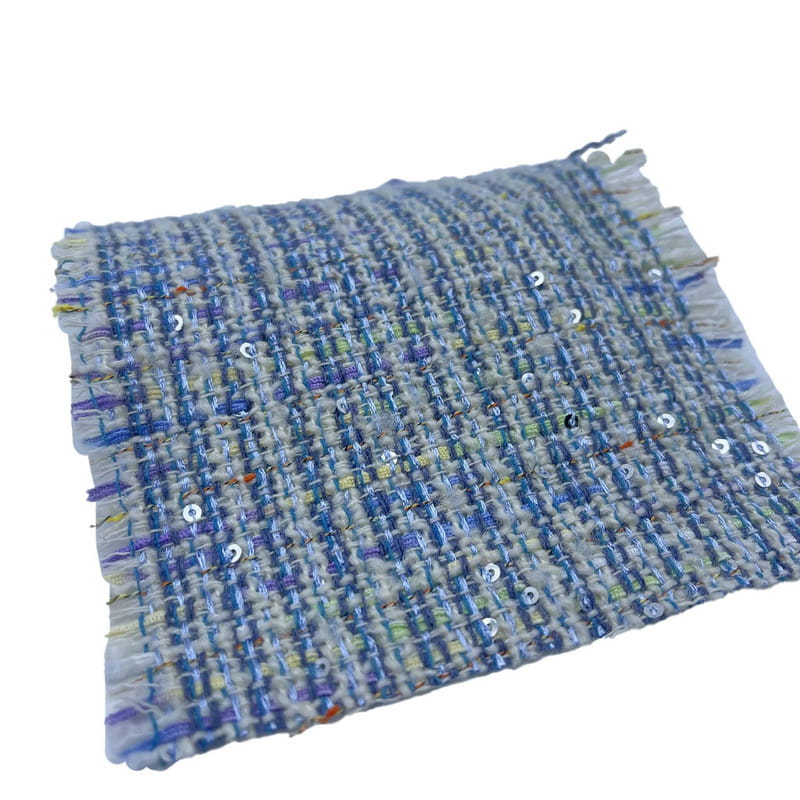 Tissus en laine et Polyester à paillettes métalliques, Tweed pour femmes, manteaux de robe, ZZH24018